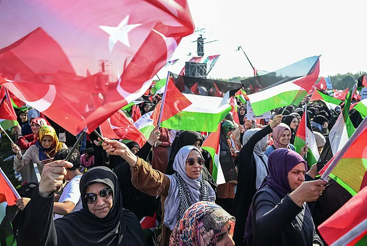 Milyonlar Gazze için tek yürek! Büyük Filistin mitingine uluslararası katılım