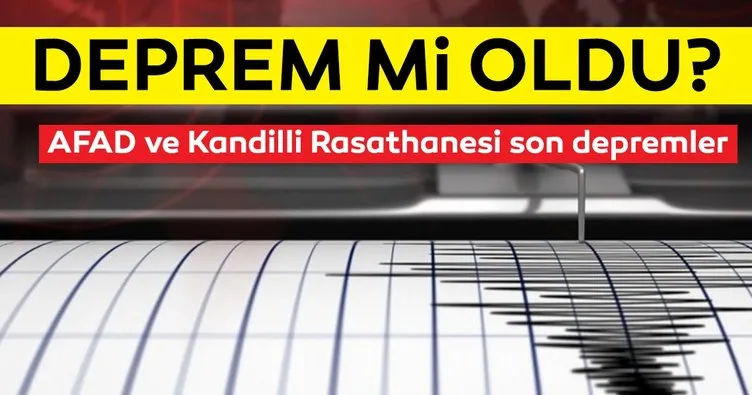 Deprem mi oldu? Kandilli Rasathanesi ve AFAD ile 13 Aralık 2019 son depremler listesi