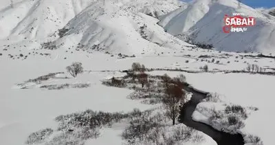 Güzeldere mendereslerinin kar manzarası böyle görüntülendi | Video
