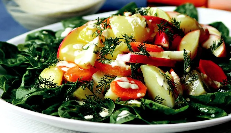 Hardal Soslu Elmalı Patates Salatası