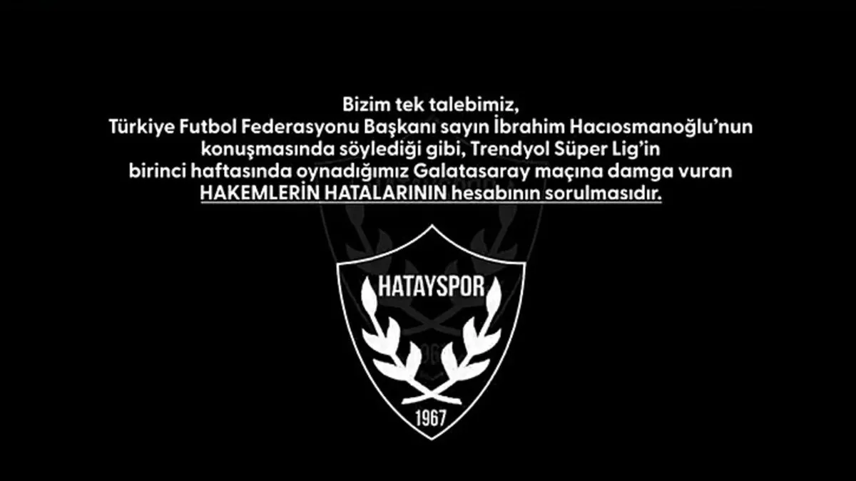 Hatayspor yönetiminden TFF'ye 'VAR' tepkisi