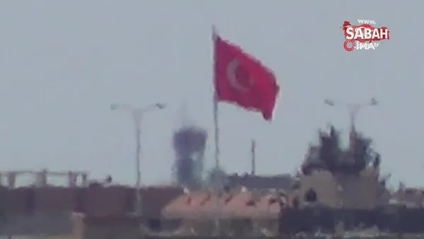 Telabyad’taki o binada göndere iki Türk Bayrağı çekildi | Video