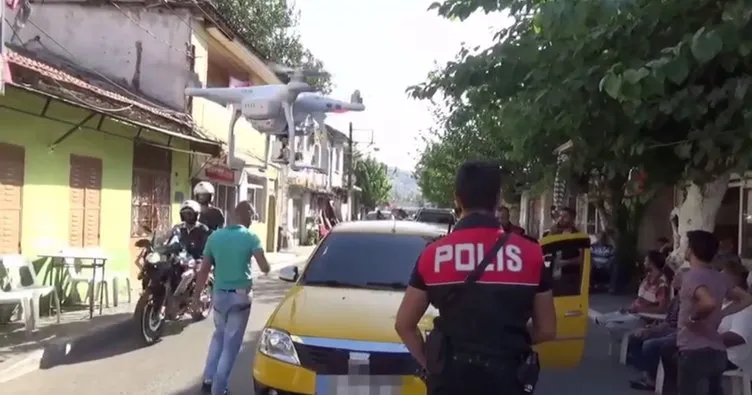 20 kilo esrarı polis droneu buldu!
