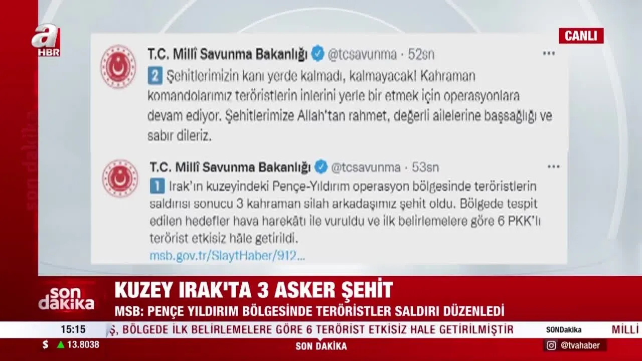 son dakika sehitlerimizin kani yerde kalmadi kuzey irak taki operasyonda 6 terorist olduruldu video videosunu izle son dakika haberleri