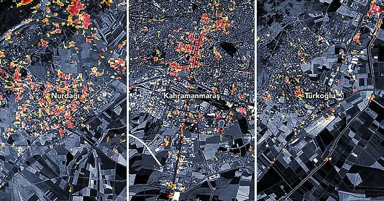 NASA depremin hasarını nokta nokta paylaştı: Harita kırmızıya döndü