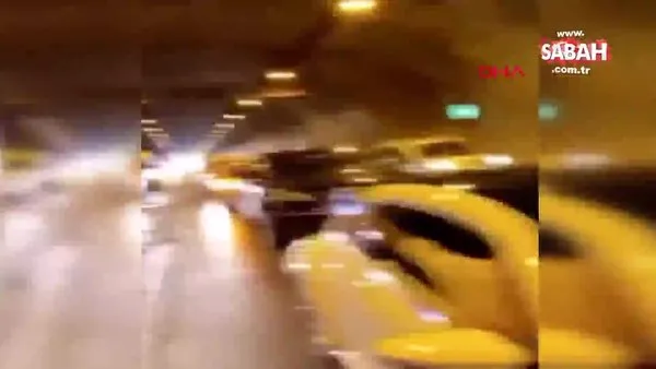 İzmir'de tüneli ulaşıma kapatarak trafiği durduran şehir eşkıyaları kamerada | Video