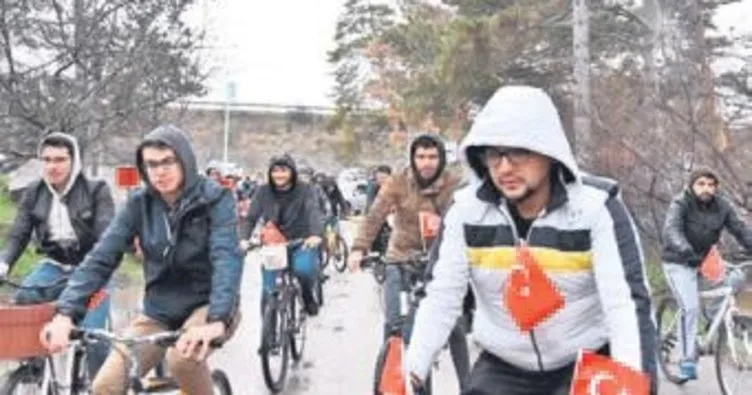 KYK’lı gençler Afrin için pedalladı