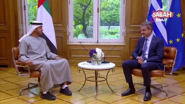 Yunanistan Başbakanı Miçotakis ile BAE Devlet Başkanı Al Nahyan bir araya geldi | Video