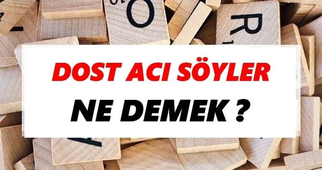 Dost acı söyler Ne Demek? TDK’ya Göre Dost acı söyler Sözlük Anlamı Nedir?