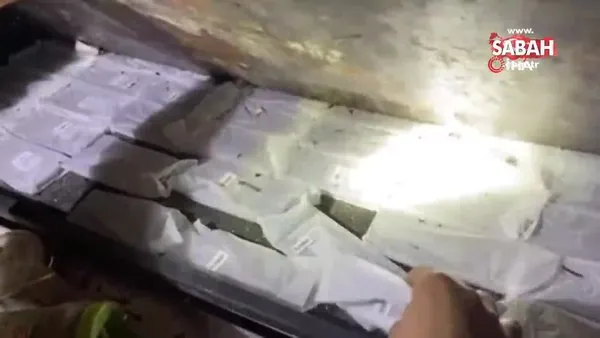 Habur’da piknik tüpü içine saklanan kaçak telefonlar yakalandı | Video