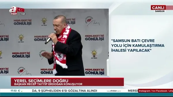 Cumhurbaşkanı Erdoğan'dan Samsun'da önemli açıklamalar