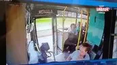 Adana’da kadın yolcu otobüsten böyle düştü!