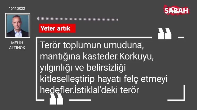 Melih Altınok | Yeter artık
