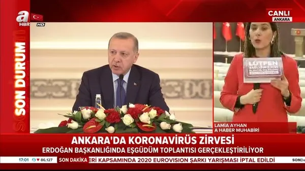 Cumhurbaşkanı Erdoğan başkanlığında toplanan tarihi corona virüsü konulu toplantıda son durum | Video