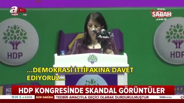 HDP kongresinde CHP'ye açık ittifak çağrısı ve teröristbaşı 'Öcalan' sloganları | Video