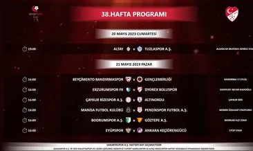 Spor Toto 1. Lig’de 38. haftanın programı açıklandı!