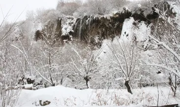 Girlevik Şelalesi beyaza büründü