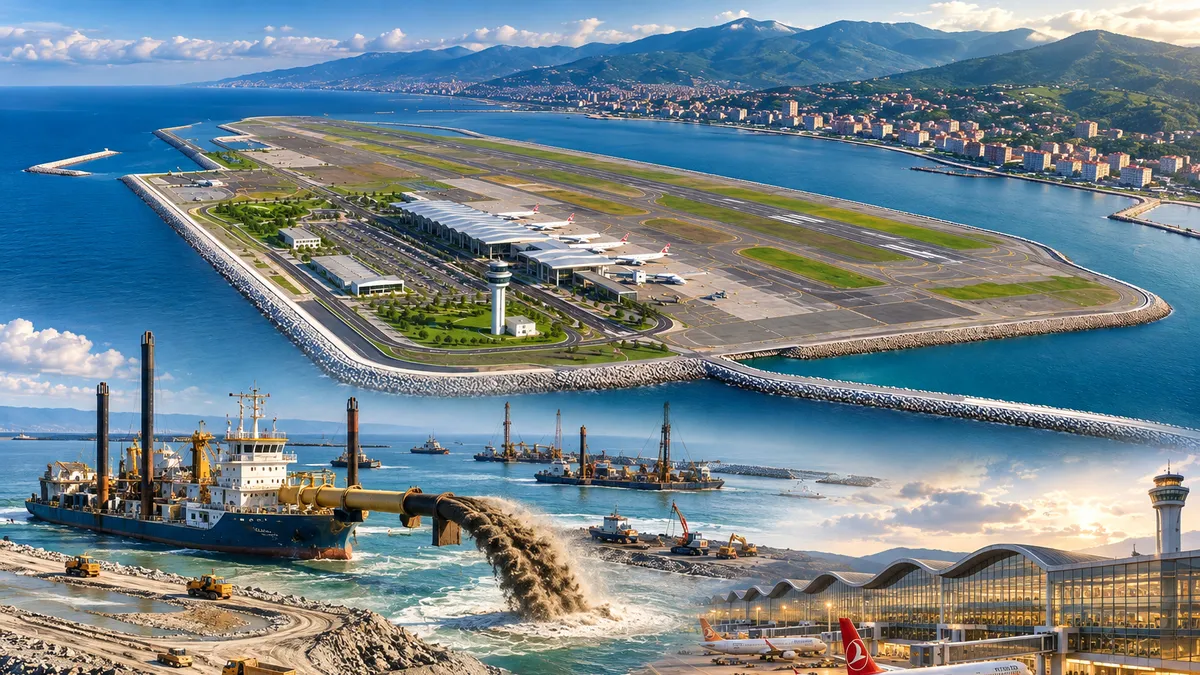 Karadeniz üzerine 97 milyon ton dolgu yapılacak! Yeni havalimanı için çalışmalar başladı