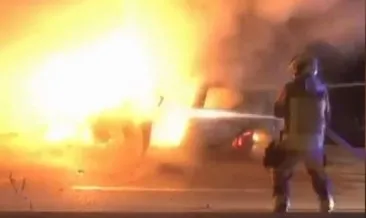 Ankara’da otomobil bariyere çarpıp yandı! Enes Şahin kurtarılamadı!