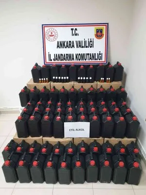 Ankara’da 360 litre etil alkol ele geçirildi