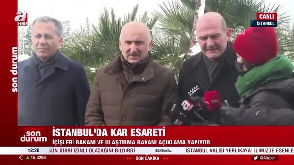 SON DAKİKA: İstanbul'da kar esareti! Bakanlar Adil Karaismailoğlu ve Süleyman Soylu'dan önemli açıklamalar | Video