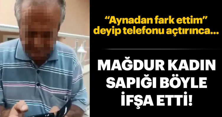 Görüntüsünün çekildiğini fark eden kadın yaşlı adamı ifşa etti!