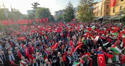 Trabzon’da Özgür Filistin Mitingine” binlerce vatandaş akın etti