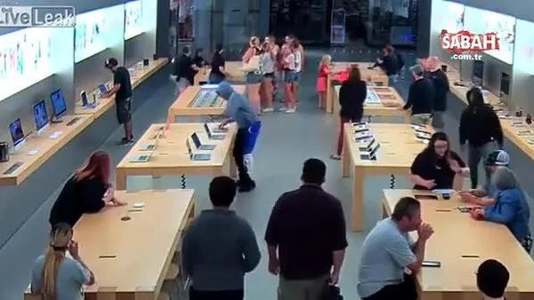 ABD'de Apple Store mağazasını soyan hırsızlar kamerada!