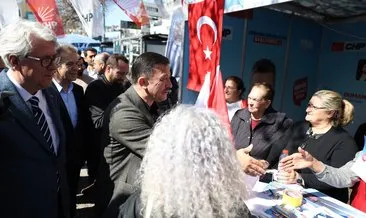 Cumhur İttifakı İzmir Büyükşehir Belediye Başkan Adayı Hamza Dağ CHP standını ziyaret etti