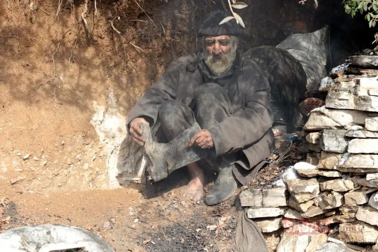 40 yıllık mağara hayatı bitti! 40 yıldır mağarada yaşayan İskender Gündüz barakaya taşındı
