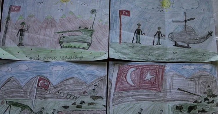 Çocuklardan Afrin’deki Mehmetçik’e moral resmi