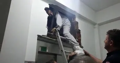 Asansörde mahsur kalan 9 kişi duvar kırılarak kurtarıldı #kocaeli