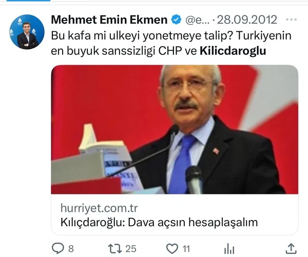 Kılıçdaroğlu'yla alay eden Mehmet Emin Ekmen CHP listesinden aday oldu