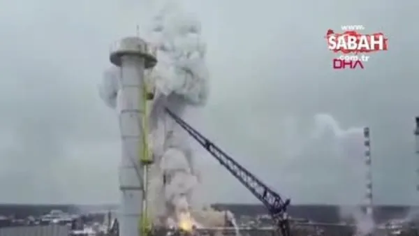 Rusya’da fabrikadaki patlama sonrası yangın kamerada