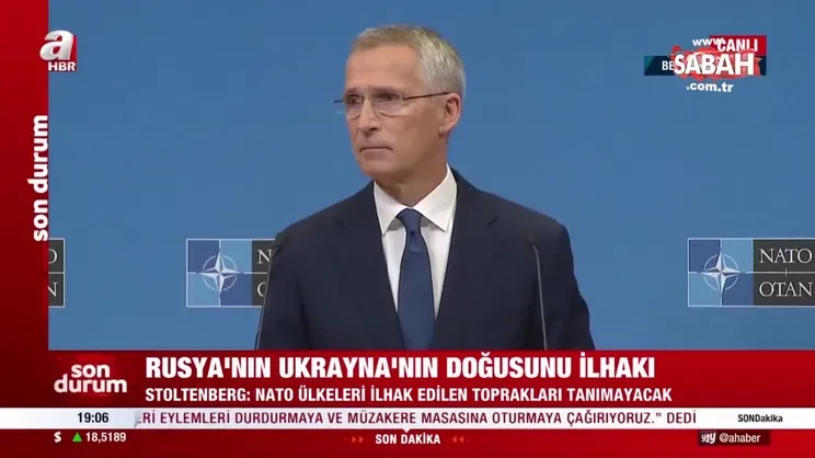 SON DAKİKA | NATO Genel Sekreteri Stoltenberg'den flaş açıklamalar: Rusya'nın ilhakını asla tanımayacağız | Video