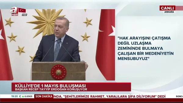 Başkan Erdoğan: Kimi sendikaları öteki olarak gören kafa, 28 Şubat dönemi kafasıdır