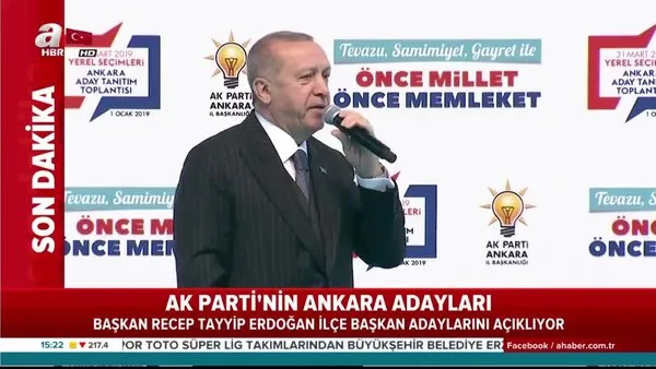 Cumhurbaşkanı Erdoğan, Ankara İlçe Adayları Tanıtım Toplantısı'nda konuştu