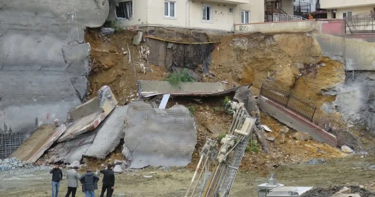 İstinat duvarı çöktü: Deprem oluyor zannettik