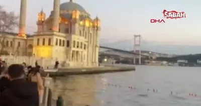 İstanbul Beşiktaş Ortaköy Sahili’nde özel harekat polisi denize atlayıp turisti kurtardı | Video