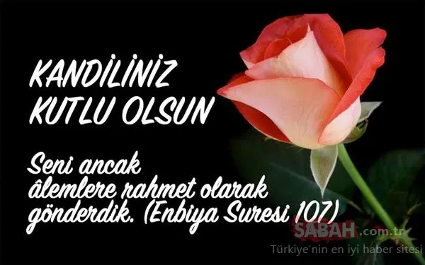Sevdikleriniz bir mesaj uzağınızda; 2019 en güzel resimli kandil mesajları; kısa ve uzun Mevlid Kandili sözleri...