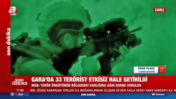SON DAKİKA. Gara'da 33 terörist etkisiz hale getirili! MSB görüntüleri paylaştı | Video