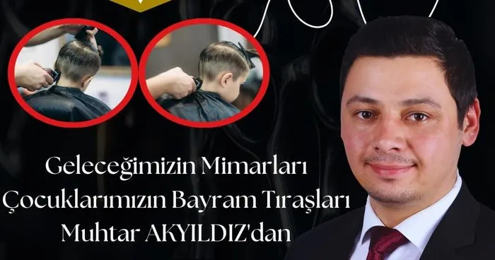 Genç muhtar Mustafa Akyıldız’dan bayram jesti: Çocuklarının tıraşı bizden!