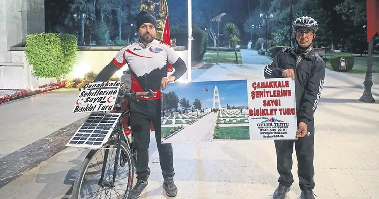 Şehitlere saygı için yola çıktı