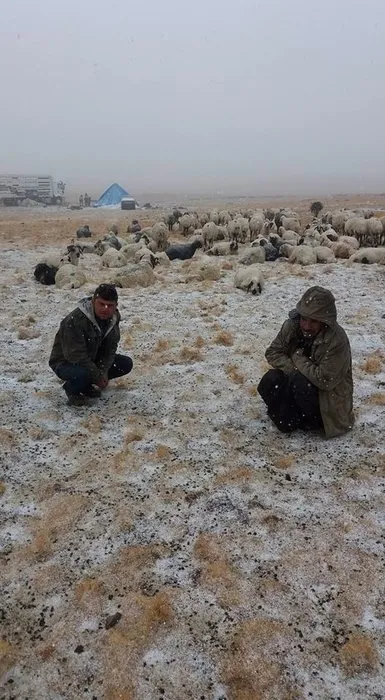 Erzurum’un yüksek kesimlerine kar yağdı