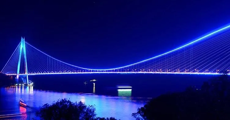 Yavuz Sultan Selim Köprüsü mavi ışıklarla aydınlanacak
