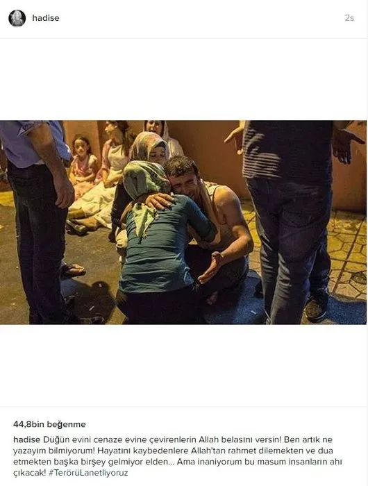 Ünlülerden Gaziantep’teki hain terör saldırısına tepkiler