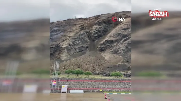 Trabzon'da heyelan meydana geldi! Korkutan anlar kamerada | Video