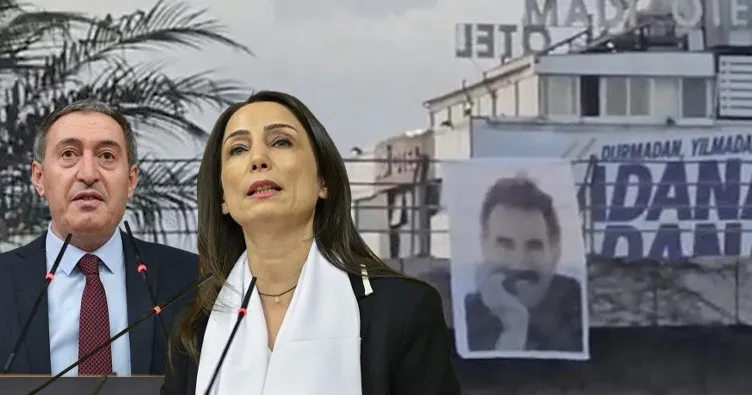 DEM Parti’den büyük alçaklık: Adana’da teröristbaşı Öcalan’ın posterini astılar