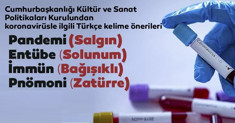 Cumhurbaşkanlığı Kültür ve Sanat Politikaları Kurulundan koronavirüsle ilgili Türkçe kelime önerileri