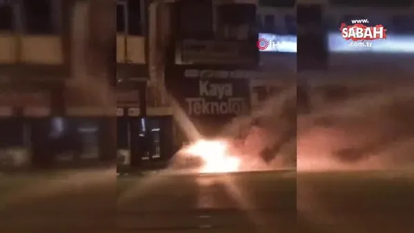 Antalya’da LPG’li otomobil alev alev yandı | Video